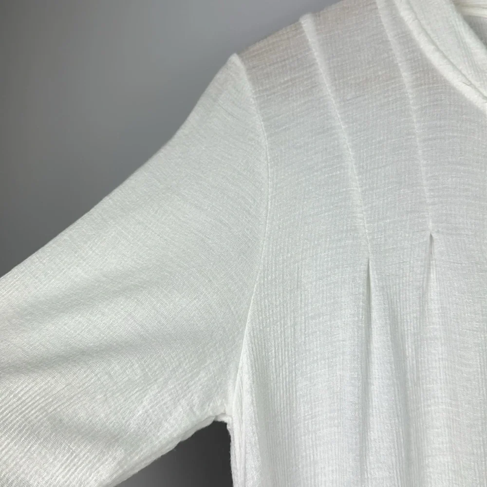 Free People Your Girl White Flounce Hem Textured Tunic Top Size S Mini Dress